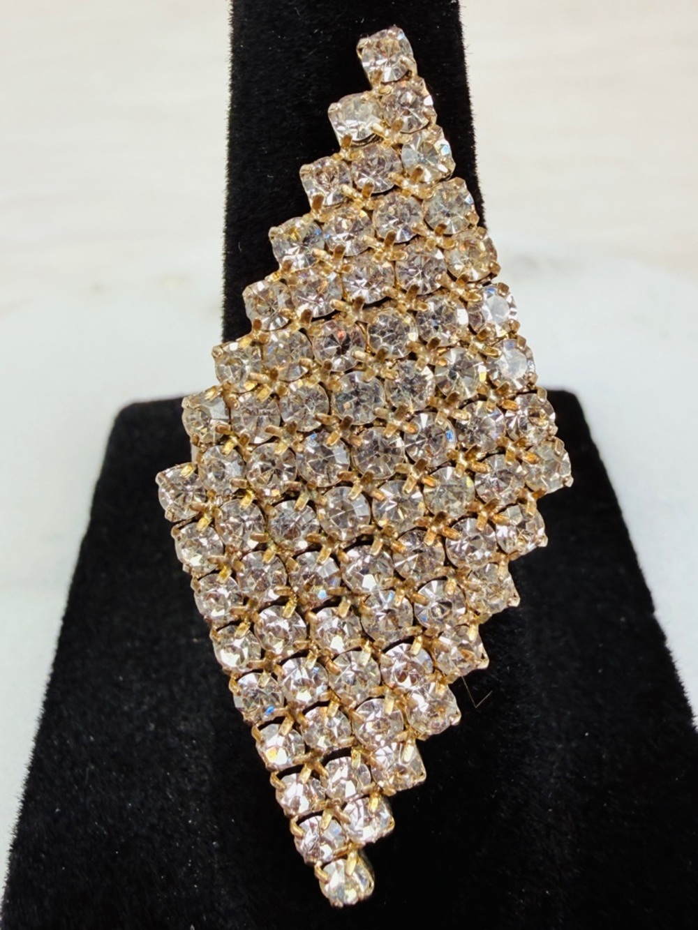 Sparkling Rhinestone 7.5 adjustable Statement Ring